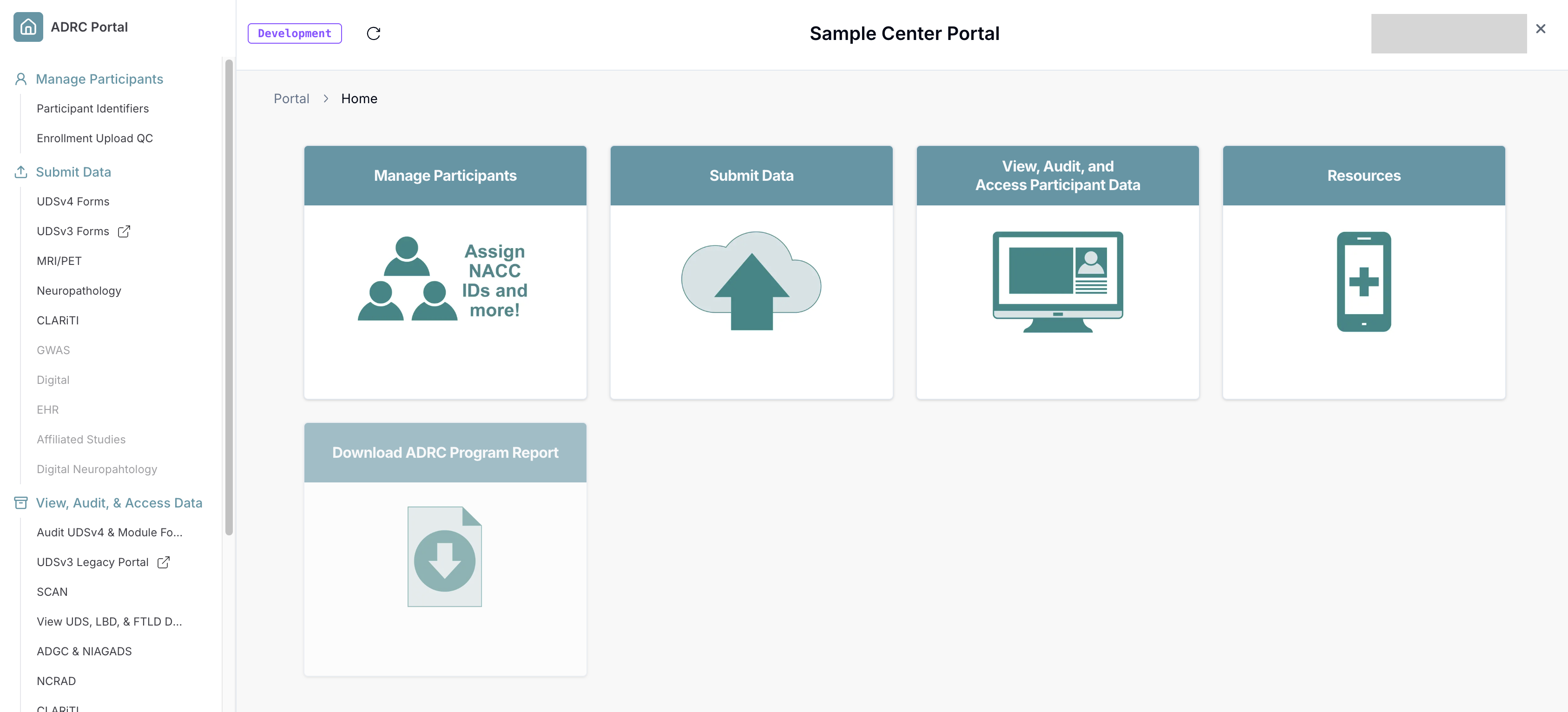Alt text: Image of the ADRC Portal Landing Page