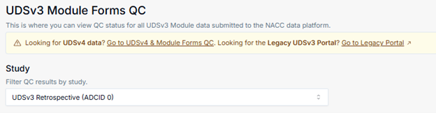 Alt text: UDSv3 Module Forms QC page.