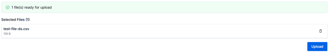Alt text: File selection validated and marked ready for upload.