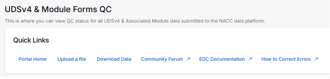Alt text: Redirect to the UDSv4 &amp; Module Forms QC page after upload.