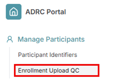 Alt text: Enrollment Upload QC page showing a REDCap transfer file status.