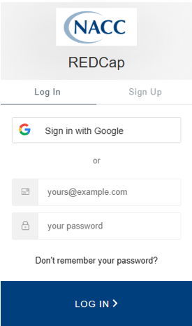 Alt text: REDCap login screen.