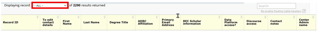 Alt text: Contact list view.