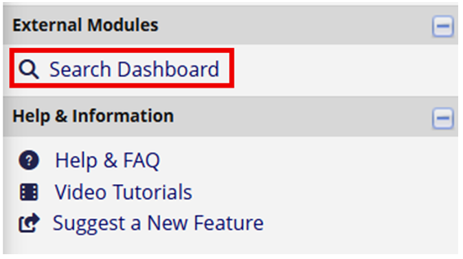 Alt text: Search Dashboard.
