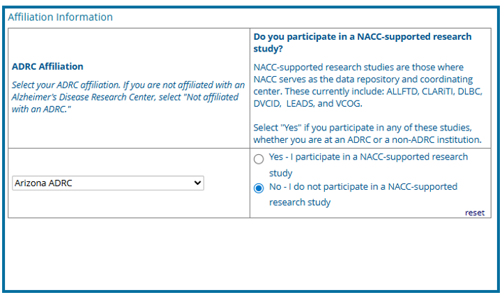 Screenshot: nacc-dir-36-adrc-affiliations-No.png