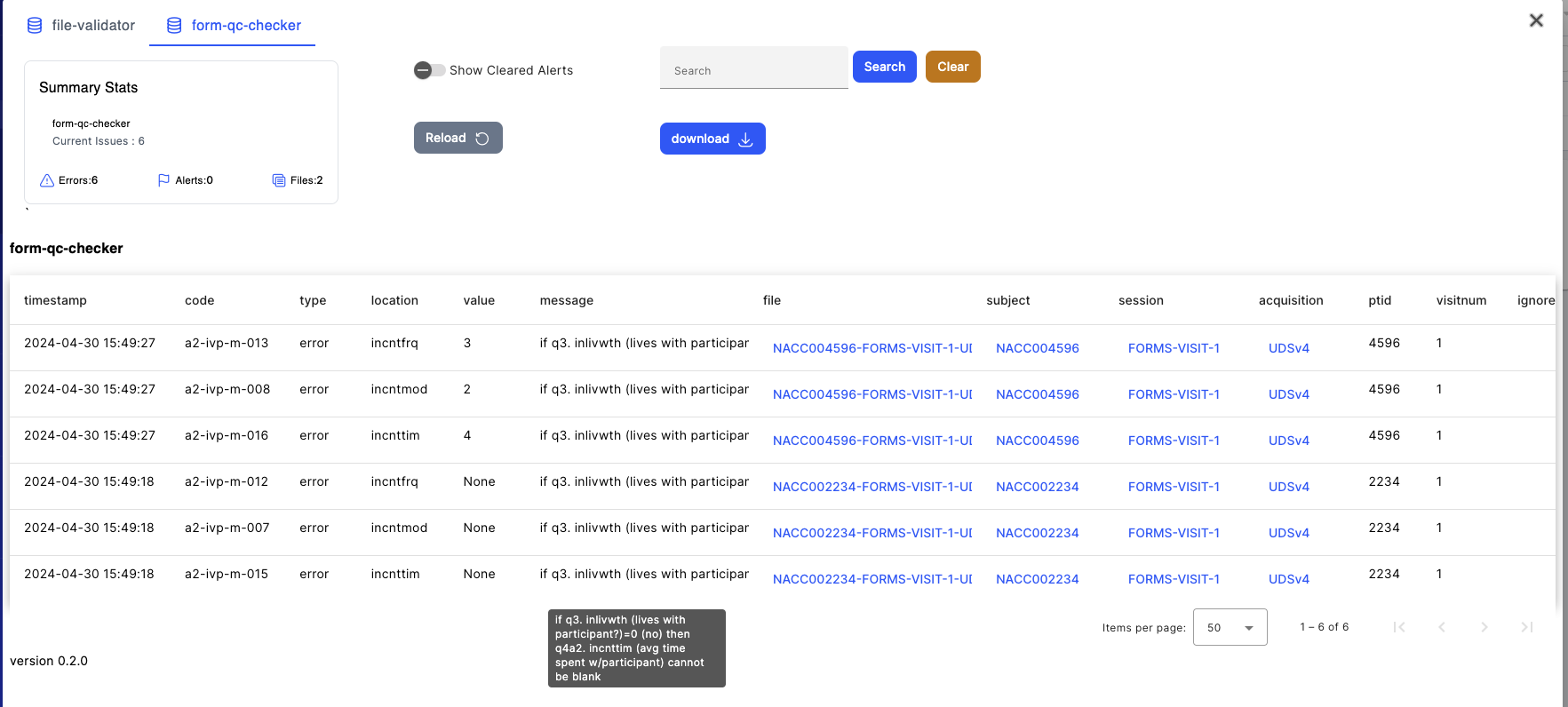 Issue Manager - NACC QC checks