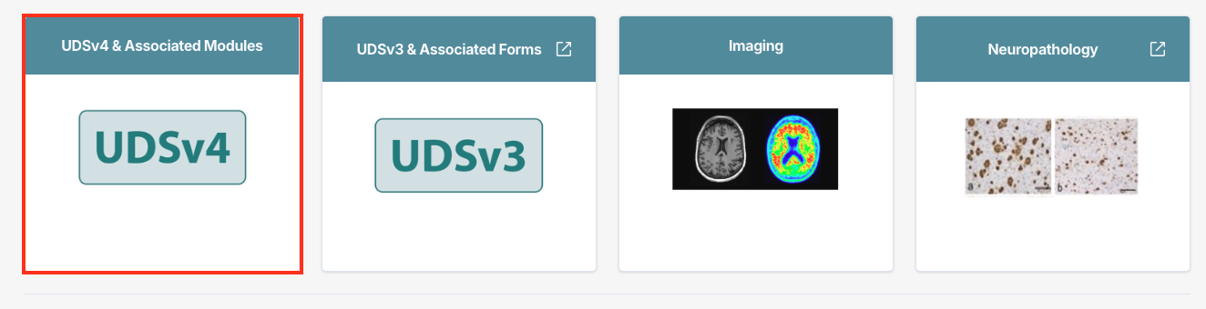 Alt text: Image of ADRC Portal Submit Data page with UDS Data button outlined.