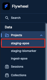 Screenshot: ncrad-apoe-08-staging-project-selected.png