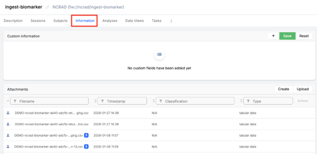 Screenshot: ncrad-returns-03-ingest-project-information-tab.png