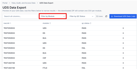 Alt text: np download 03 filter by module.