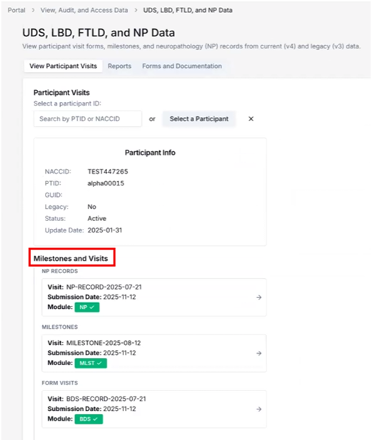Alt text: np download 10 participant milestones visits.