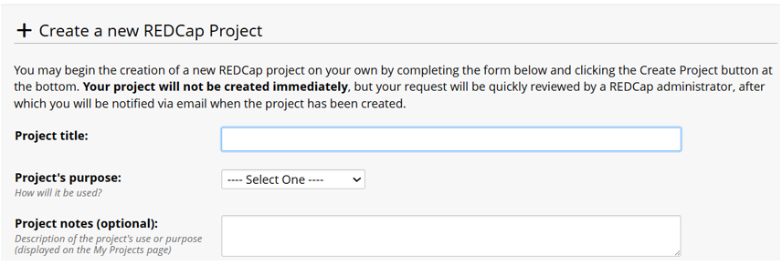 Project metadata fields configuration form