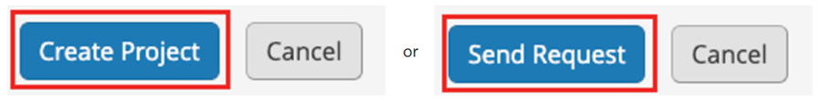 Send request button for project approval