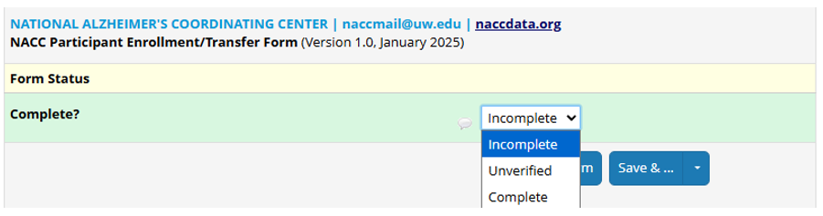 Form status indicator in REDCap