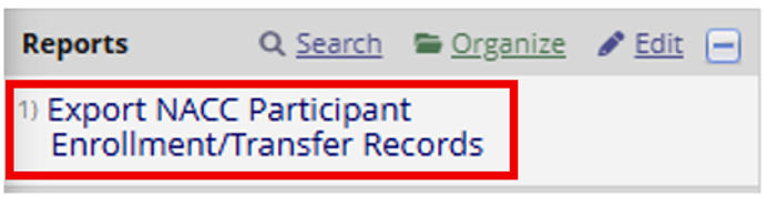 Data Exports, Reports, and Stats menu in REDCap