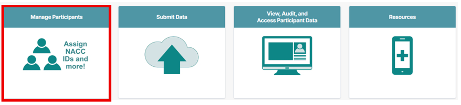 Manage Participants section in REDCap portal