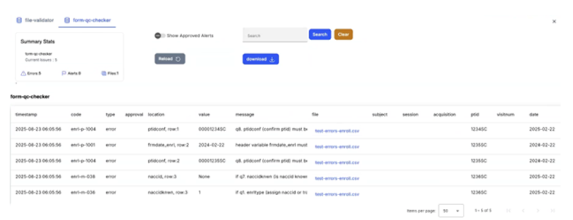 Error report details for resolving batch upload issues