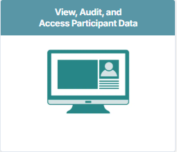 Alt text: ADRC Portal home page with "View, Audit, and Access Participant Data" tile.