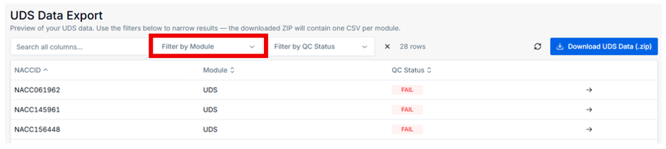 Alt text: Link to "Filter by Module 1".